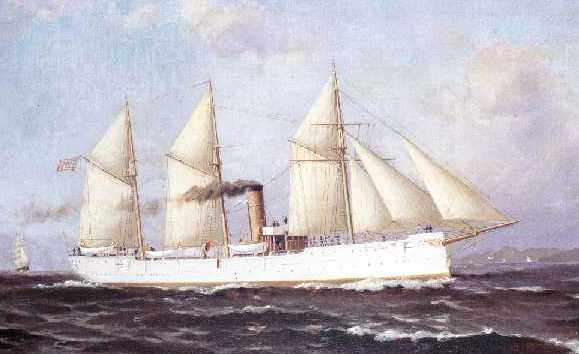 A vintage painting showing the 1898 revenue cutter McCulloch of Battle of Manila Bay fame. (U.S. Coast Guard)
